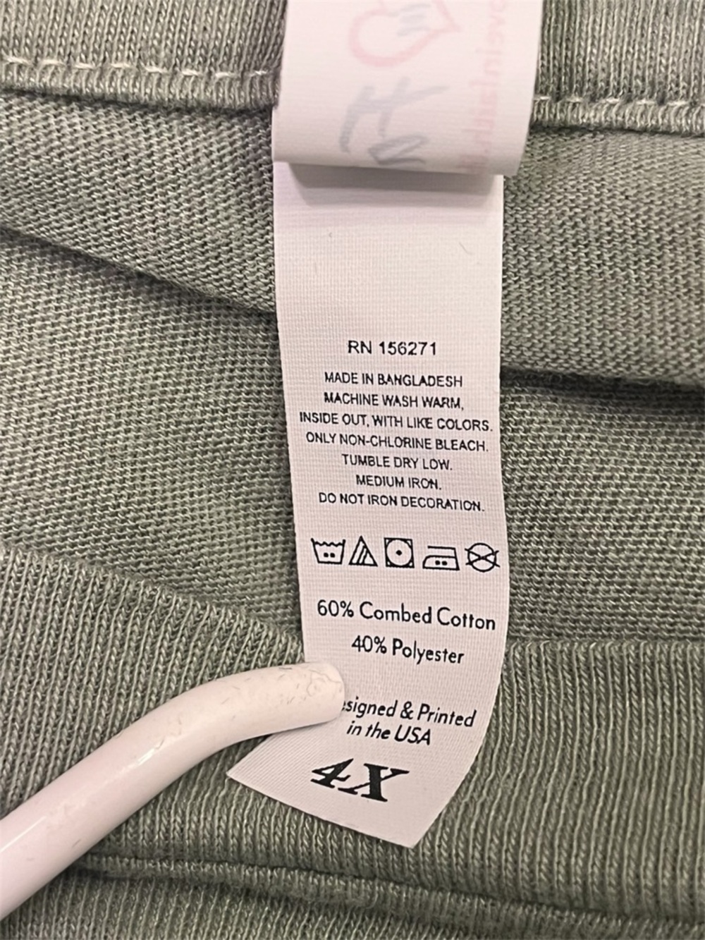 4X Love in Faith Mint Green Long Sleeve Graphic Top - Picture 5 of 5